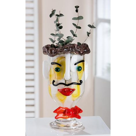 Vase décoratif, pour Le Visage, en Verre coloré, décoration de Salon, Cadeau pour Femmes et Hommes, Hauteur : 29 cm, Multicolore (1/2)