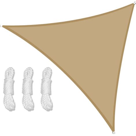 Voile d'ombrage, protection UV, design résistant aux intempéries, SABLE, 5X5X5M-b (1/2)