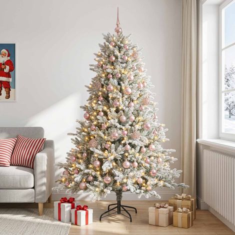 vidaXL Sapin de Noël artificiel avec boules 240 cm 300 LED Blanc chaud (1/5)
