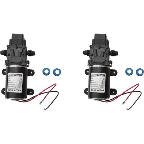 Deux pompes à eau auto-amorçantes haute pression de 12 V et 100 W, avec une pression de 160 psi et un débit de 8 L/min, compatibles avec les camping-cars, les fourgons aménagés et les bateaux. (1/5)