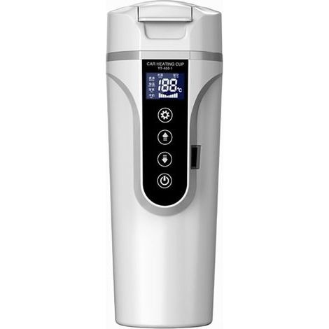 Bouilloire électrique pour voiture, 12V/24V, tasse chauffante électrique pour voiture, adaptée aux voitures/camions/voyages, bouilloire électrique portable en acier inoxydable 304 pour voiture, avec é (1/4)
