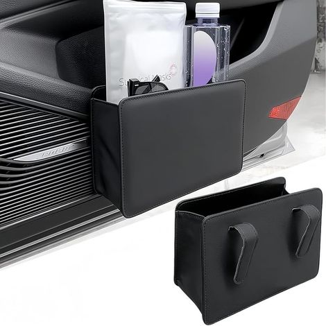 Kleiner Auto-Mülleimer, faltbare Auto-Aufbewahrungsbox, Mini-Mülleimer für unterwegs, Auto-Innenausstattung, geeignet für multifunktionale Aufbewahrung im Auto (Schwarz) (1/5)