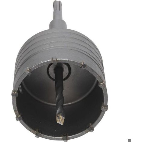Scie à Cloche Trépan Béton 80mm avec Adaptateur SDS Plus 110 mm + Foret hélicoïdal + Vis de positionnement,Pour Brique Béton Ciment (1/5)