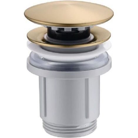 Vidage CLIC CLAC – Bonde ronde 33-42 mm – PVC et acier – Finition or rose brossé – Système ouverture/fermeture automatique (1/2)