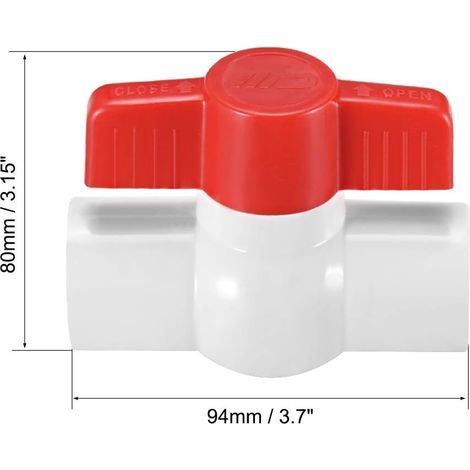 Vanne à bille en PVC de 32 mm pour conduite d'alimentation en eau, raccord à glissement (1/2)