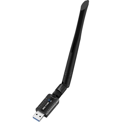 Adaptateur Wifi - 1200 Mbps - Double Bande 2,4 GHz / 5,8 GHz - Antenne 5 dBi - USB 3.0 - Pour PC et Ordinateur Portable - 1 Pièce (1/5)