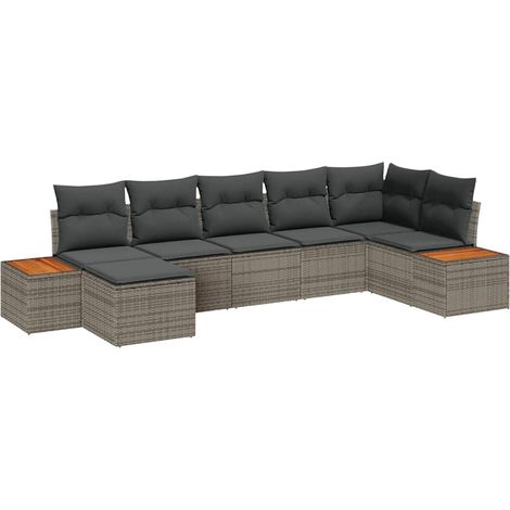 Maison Exclusive - Gartensofa-set mit Kissen mit Speicher 8 pcs G