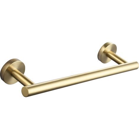 1 Porte Serviette Inox 23 Cm Finition Or Brossé Support Mural Pour Salle De Bain Et Cuisine (1/5)