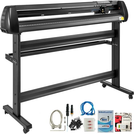 VEVOR Plotter de Decoupe Vinyle 1350 mm, Traceur de Coupe LED, Positionnement Precis, Logiciels Supportant Systemes Windows, Force et Vitesse Reglables, pour Fabrication deEtiquettes de Signalisation