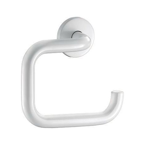 Support de papier toilette Delabie en forme de U, finition poudrée blanche (1/2)