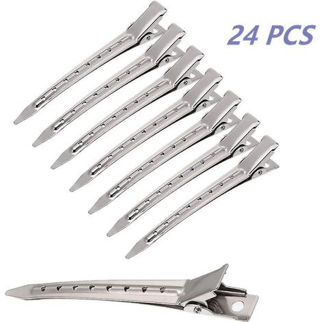 24 Pcs Pince Cheveux 3,3 Pouces Pinces Cheveux Crocodile En Mtal Barrette Pinces Cheveux Accessoires De Bricolage Pince (1/5)