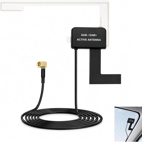 Antenne DAB Voiture Amplifiée, Antenne Autoradio DAB Numérique 18dBi, Radio DAB DAB+, Antenne Autoradio avec Connecteur SMB et Câble RG174, Réception Stable Haute Sensibilité, Installation Facile Auto (1/5)