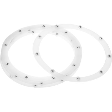 Support Pivotant Rotatif de 8 Pouces avec Base Tournante Annulaire Lazy Susan en Acier à Billes pour les Armoires d'Angle de Cuisine, Annulaire 0,06x6,89 Pouces Blanc, Lot de 4 (1/5)