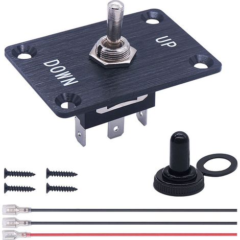 Yacht and RV conversion toggle switch, aluminum panel control switch, rocker arm type, swing switch, marine accessories - 3-pin with wiring - (1/4)