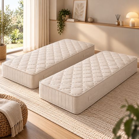 Matelas 120x200 Tissu Ignifuge Non Feu - Hauteur 25 cm - Ame en Poli Lattex Qualité Supèrieure - Soutien Ferme- Parfait pour les Personnes Allergiques (1/4)