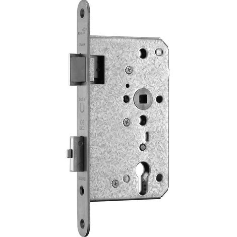 BMH FH Panik-Einsteckschloss für zweiflügelige Türe 6128 PZ, 9/72 mm, rund, Edelstahl (1/2)