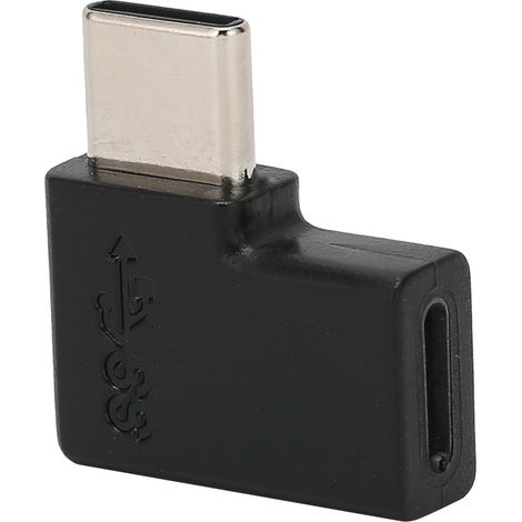 Adaptateur de charge coudé USB-C mâle vers femelle pour iOS, compatible avec Galaxy S20/Note 10/Pixel 4 (1/5)