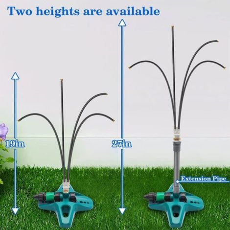 Brumisateur Jardin,8 m Tuyau d'eau (3/4"), avec 1 Tige d'Extension + 4 Buse Brumisateur + 2 Buses de Rechange+1 wrench+1 teflon tape (1/3)