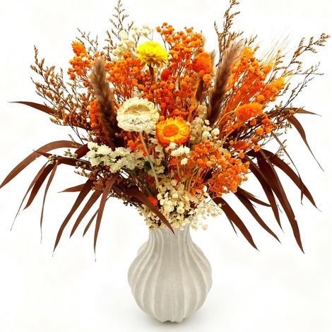 Bouquet de Fleurs séchées Naturelles pour la Automne décoration Interieur de la Maison Table Boho Fleurs Naturelles Vraies Fleurs pour la décoration du Salon Arrangement de Mariage (1/5)