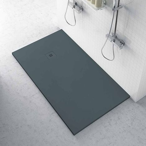 Piatto doccia zero mineral plane zero-piatto doccia 800x1300 antracite in mineral plane con griglia in tinta