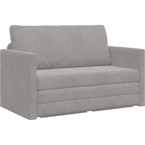 Sofa Bed Light Grey 124 x 71 x 78 cm Velvet vidaXL
