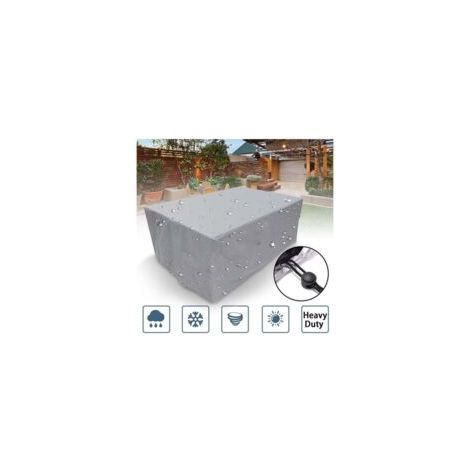 Rechteckige Schutzhülle 1 für Gartenmöbel, Polyester, wasserdicht, staubdicht, UV-beständig, für Gartenstühle oder -tische (Maße: 190 x 125 x 80 cm) - Crezuo (1/3)