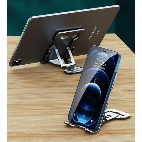 Support de téléphone plat en aluminium - argent, 70 mm x 131 mm x 2,9 mm, 1pc (1/4)