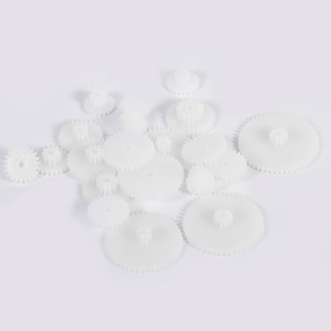 Kit de 19 pièces d'engrenages en plastique pour moteur, à assembler soi-même pour robots, jouets et voitures. (1/5)