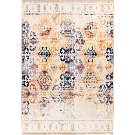 Tapis Tissé Rétro à Poils Courts "Saphira" Beige 160 x 230 cm (1/5)
