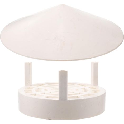 Chapeau Cheminée Anti Pluie en Pvc Blanc Forte Pince et Couverture Protectrice, Accessoire pour Ventilation de Toit et Protection la Pluie (1/5)