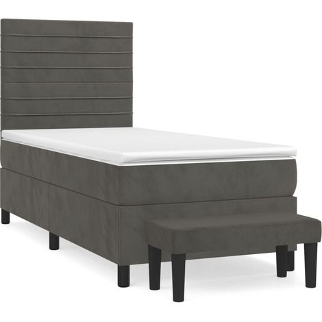 Maison Exclusive - Boxspringbett mit Matratze Dunkelgrau 100x200