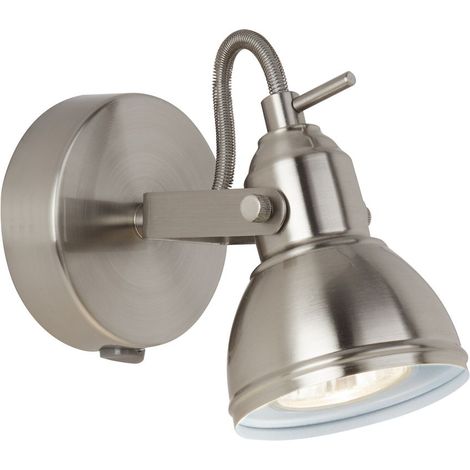 FOCUS 1LT Spot Patère metal argent satine cordon argent, GU10 max 50w avec inter (1/5)