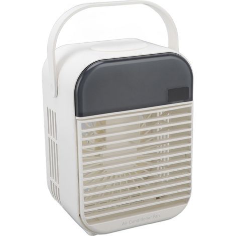 Tragbarer Klimaventilator mit 3 Geschwindigkeitsstufen, effizienter Vernebelung, leisem Betrieb, USB-Anschluss und Nachtlicht (weiß). (1/5)