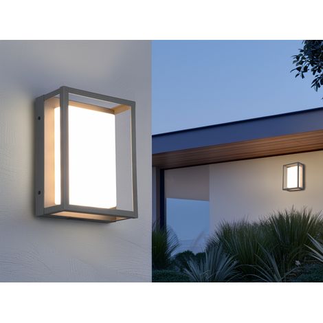 LED Außenwandleuchte 2er SET im Bauhaus Stil, Anthrazit, 18cm breit (1/5)