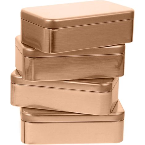 4 Gold Tin Cans for Sweets Gift Boxes with Polished Finish
