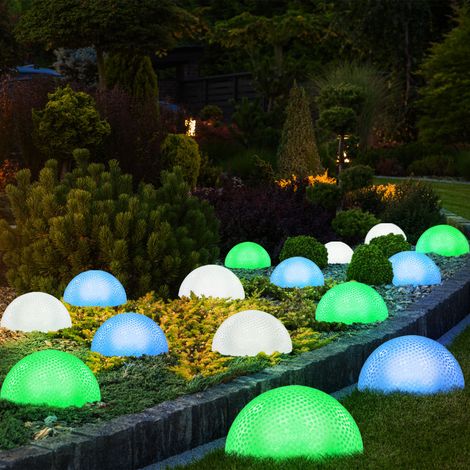 Lot de 15 lampes LED décoratives demi-sphère Parc Effet Cour Lampes IP44 Projecteurs extérieurs