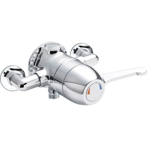 Contemporary Round Exposed Sequential Thermostatic Shower Valve with Lever Handle - Chrome - Balterley