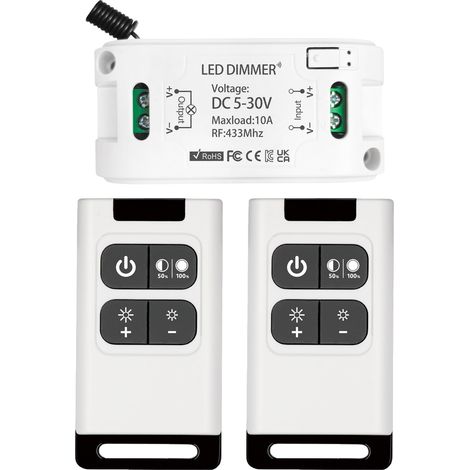 Drahtloser DC 5V30V 10A Dimmer-Relais-Empfänger-Controller mit 2 Fernbedienungen (1/5)