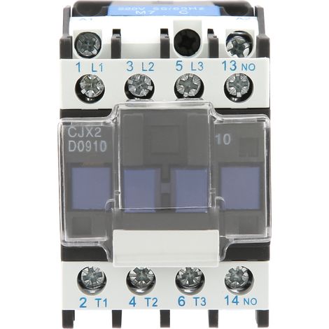 Contattore elettrico industriale CJX2-0910 AC 220V 9A sensibile, ad alta capacità, ad alta conduttività, per applicazioni elettriche, con connessione stabile