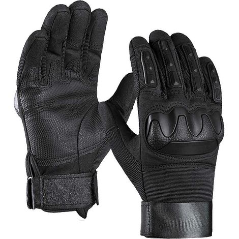 Gants de protection intégrale à doigts complets avec coques rigides, compatibles avec les écrans tactiles, pour moto, vélo, tir en extérieur, entraînement, travail et sports. (1/4)