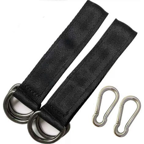 KLVGTIFS PU - Sangles de suspension pour balançoire en bois, accessoires de balançoire, kit de suspension robuste de 25 cm avec 2 mousquetons