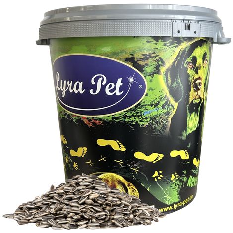 10 kg Lyra Pet® Sonnenblumenkerne gestreift Deutsche Marke in 30 L Tonne