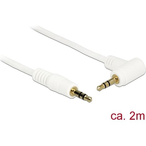 Kabel klinke 3 pin 3,5 mm stecker stecker gewinkelt 2,0 m weià delock