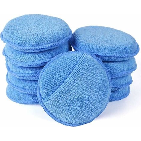 Tampons Applicateurs De Cire En Microfibre Ultra-doux AutoCare Avec Applicateur De Cire à Poche Pour éponge En Mousse Pour Applicateur De Cire De Voiture (bleu, Diamètre De 5 '', Paquet (1/5)