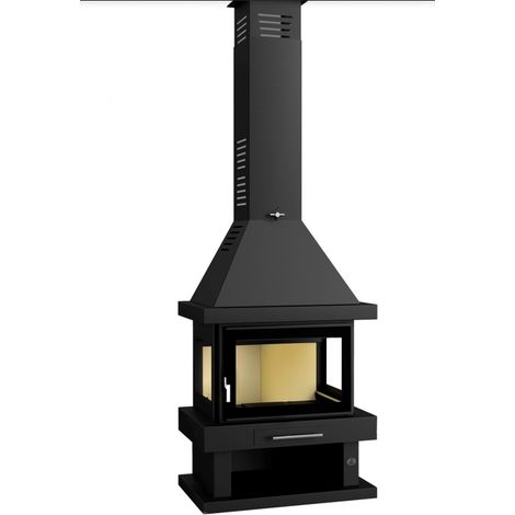 Chimenea Leña FM Modelo C-203 K Interior Vermiculita y Cristal Serigrafiado en puerta. (1/3)