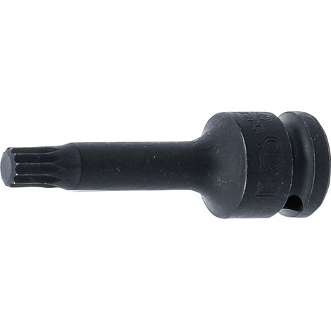 Punta de vaso de impacto longitud 75 mm entrada 12,5 mm (1/2") dentado múltiple interior (para XZN) M10 (1/2)