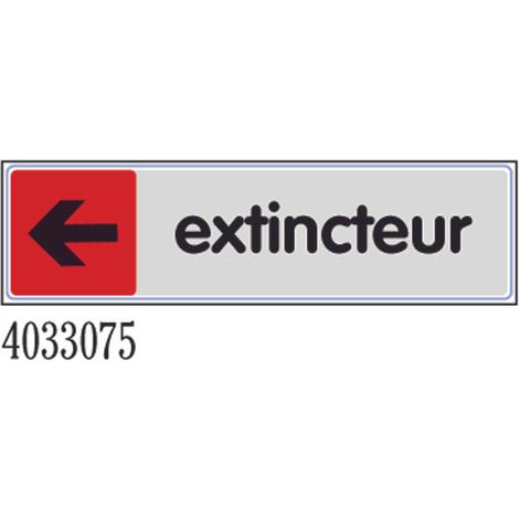 Plaque de porte Extincteur flèche gauche - couleur 170x45mm - 4033075