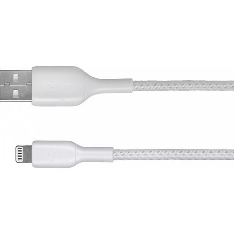 Belkin Lightning Lade/Sync Kabel ummantelt mfi zertifiziert 2m Weiß (1/5)