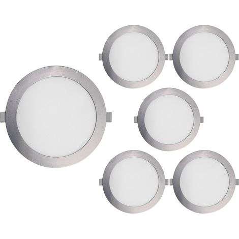 Pack 6 Downlights LED Empotrables Redondos 18W 1400lm Ø17cm 4000K (1/2)