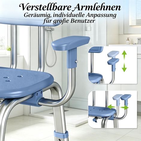 Chaise de douche ergonomique réglable en hauteur et en inclinaison. (1/5)